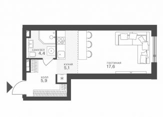 Продаю квартиру студию, 33 м2, Москва, метро Строгино, Крылатская улица, 33к1