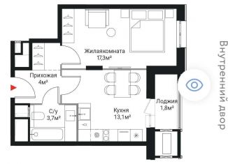 Продается однокомнатная квартира, 39.9 м2, Москва, Краснобогатырская улица, 38к1, ЖК Большая Семёрка
