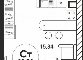 Продажа квартиры студии, 23.5 м2, Ростов-на-Дону, Ашхабадский переулок, 2/46, ЖК Ленина, 46