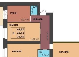 Продается 3-комнатная квартира, 70.5 м2, Ярославль, Дзержинский район