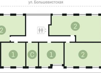 Продается однокомнатная квартира, 47 м2, Новосибирск, Большевистская улица, 43/2с, метро Студенческая