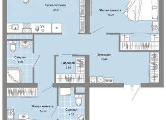 Продаю двухкомнатную квартиру, 81 м2, Ульяновск, жилой комплекс Ультраград, 6, ЖК Ультраград