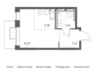 Квартира на продажу студия, 21.7 м2, деревня Мисайлово, микрорайон Пригород Лесное, к11.1