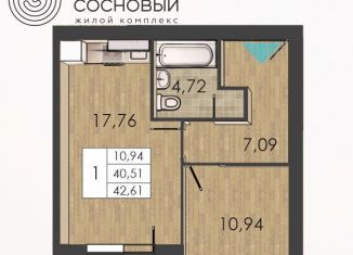 Продается однокомнатная квартира, 42.6 м2, Пермь, Ленинский район, улица Борцов Революции, 1Ак3