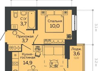 Продам однокомнатную квартиру, 34.2 м2, Екатеринбург, улица Данилы Зверева, 11, ЖК Даниловский