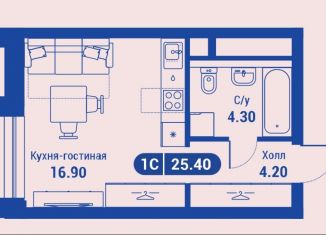 Квартира на продажу студия, 25 м2, Москва, улица Годовикова, 11к2, метро ВДНХ