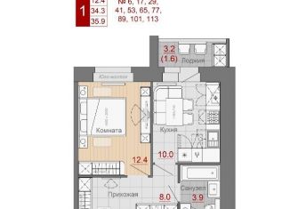 Продам 1-комнатную квартиру, 34.3 м2, Великий Новгород, ЖК Заречный