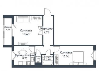 Продам 2-ком. квартиру, 56.9 м2, Челябинская область