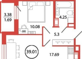Однокомнатная квартира на продажу, 39 м2, поселок Бугры, ЖК Энфилд