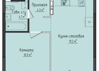 Продается 1-комнатная квартира, 38.8 м2, село Первомайский