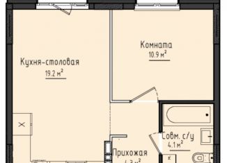 Однокомнатная квартира на продажу, 38.5 м2, село Первомайский