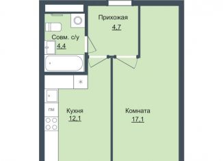 Продается 1-ком. квартира, 38.1 м2, Ижевск, ЖК Истории