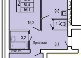 Продажа 2-ком. квартиры, 54.4 м2, Орёл, улица Родзевича-Белевича, 5, ЖК Северная Звезда