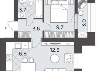 Продам 2-комнатную квартиру, 39.3 м2, Волгоград, Советский район