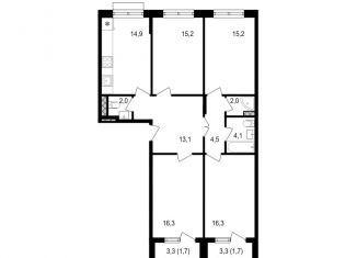 4-комнатная квартира на продажу, 107 м2, Москва, Михалковская улица, 48с8, станция Коптево