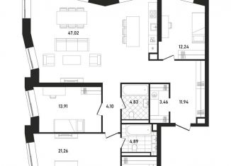Продам 3-комнатную квартиру, 128.6 м2, Москва, станция Белорусская, жилой комплекс Репаблик, к2.3