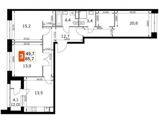 Продаю 3-комнатную квартиру, 85.7 м2, Москва, СЗАО