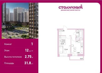 Продается 1-комнатная квартира, 31.8 м2, Балашиха, жилой комплекс Столичный, к23, ЖК Столичный