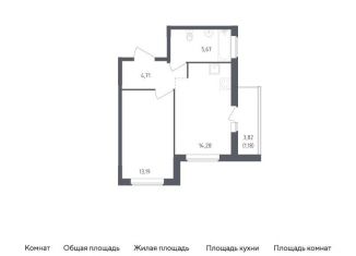Продаю однокомнатную квартиру, 39 м2, деревня Новосаратовка