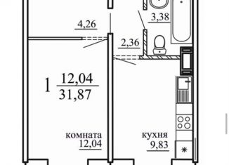 1-ком. квартира на продажу, 31.9 м2, Челябинск, улица Маршала Чуйкова, 32