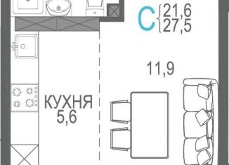 Продается квартира студия, 27.5 м2, Севастополь, ЖК Доброгород