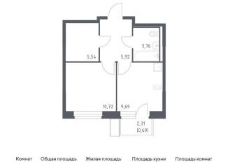 Продается однокомнатная квартира, 36.3 м2, поселение Филимонковское, жилой комплекс Квартал Марьино, к1
