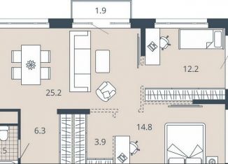 Продается двухкомнатная квартира, 70.6 м2, Пензенская область