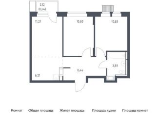 2-ком. квартира на продажу, 51.9 м2, Московская область