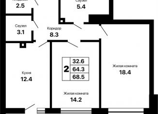 Продаю 2-комнатную квартиру, 68.5 м2, Самара, метро Российская