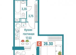Продается квартира студия, 26.3 м2, Ленинградская область