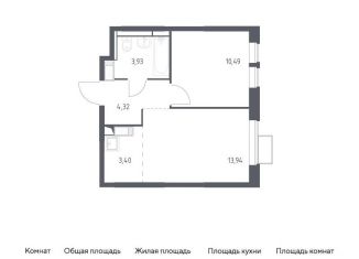 Продажа 1-комнатной квартиры, 36.1 м2, деревня Путилково