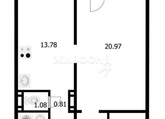 1-комнатная квартира на продажу, 50 м2, Новосибирск, улица В. Высоцкого, 143/3, метро Золотая Нива