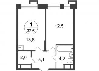 Продается 1-комнатная квартира, 37.6 м2, Московский, 7-я фаза, к2