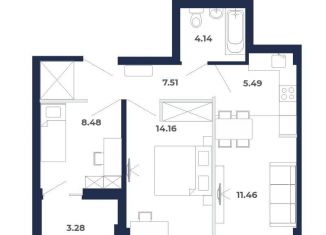 Продаю 3-комнатную квартиру, 54.5 м2, рабочий поселок Маркова