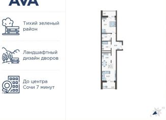 2-комнатная квартира на продажу, 50.8 м2, Краснодарский край