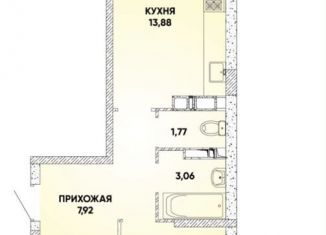 Продаю однокомнатную квартиру, 40.8 м2, Краснодар, микрорайон Достояние