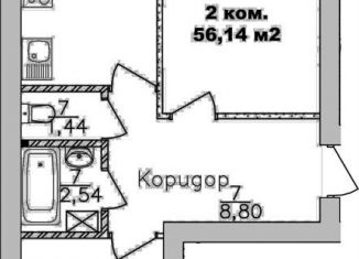 2-комнатная квартира на продажу, 53.1 м2, Новосибирск, улица Романтиков, 10, метро Площадь Гарина-Михайловского