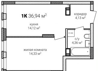 Продаю однокомнатную квартиру, 36.9 м2, Нижний Новгород, Советский район