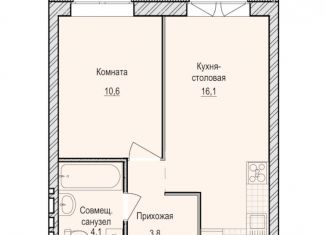 1-ком. квартира на продажу, 34.6 м2, село Первомайский