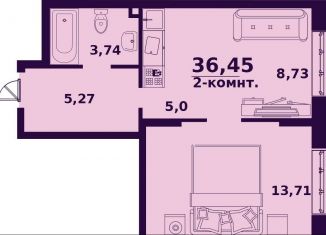 Продам двухкомнатную квартиру, 36.5 м2, Ульяновск, улица Народного учителя Латышева, 5, ЖК Сиреневый