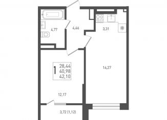 Продается 1-комнатная квартира, 42.1 м2, Краснодарский край
