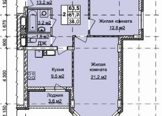 2-комнатная квартира на продажу, 61 м2, Нижний Новгород, улица Карла Маркса, 43, ЖК Седьмое Небо