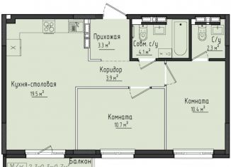 Продам двухкомнатную квартиру, 54.5 м2, село Первомайский