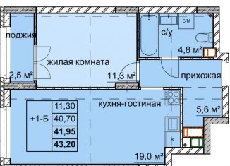 Продам 1-комнатную квартиру, 42 м2, Нижний Новгород, улица Дружаева, 30, метро Комсомольская