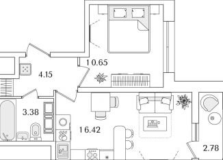 Продажа 1-комнатной квартиры, 36 м2, Санкт-Петербург, муниципальный округ Финляндский