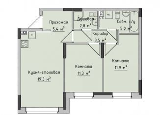 Продается двухкомнатная квартира, 59 м2, Ижевск, ЖК Холмогоровский