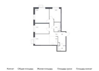 Продаю трехкомнатную квартиру, 79.8 м2, поселение Рязановское, жилой комплекс Алхимово, 16