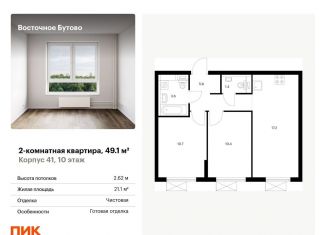 2-комнатная квартира на продажу, 49.1 м2, Нижегородская область, площадь Ленина