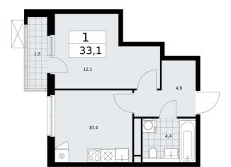 1-комнатная квартира на продажу, 33.1 м2, Москва, жилой комплекс Прокшино, к11.2.1