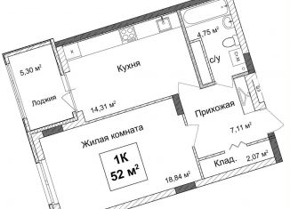 Однокомнатная квартира на продажу, 52 м2, Нижегородская область